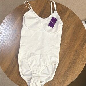 Heyshape White Bodysuit shapewear with Adjustable Straps